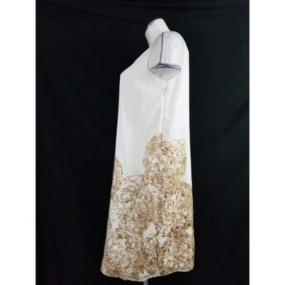 NWT J.Jill Size S Sleeveless Dress Off White Brown - Picture 4 of 6